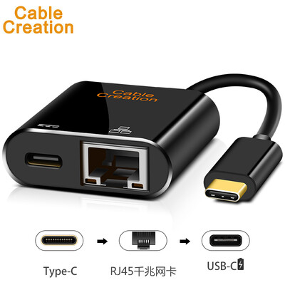 

CABLE CREATION CD0451 Type-C RJ45 Gigabit LAN USB31 USB-C LAN Converter 12 inch Macbook Dock Ethernet adapter