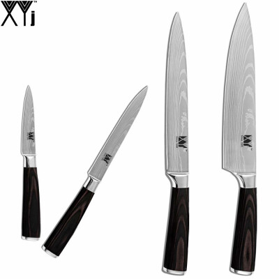 

XYj Brand Color Wood Handle Kitchen Knives 3.5" 5" 8" 8" Sharp 7Cr17 Stainless Steel Knife 4 Pcs Set Best Cooking Tool Hot Sale