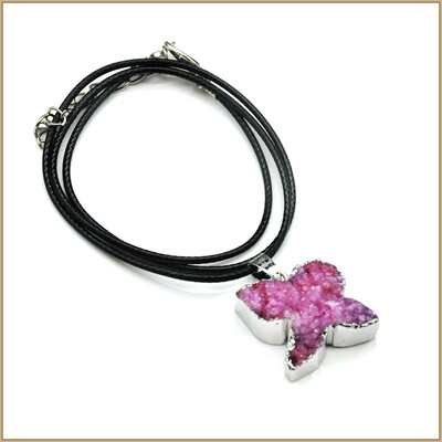 

1PCS Natural Crystal Clay Clover Spinel Sapphire Opal Pendant Festa De Aniv Enamel Charm Clavicle Chain Selling Популярный Сладкий