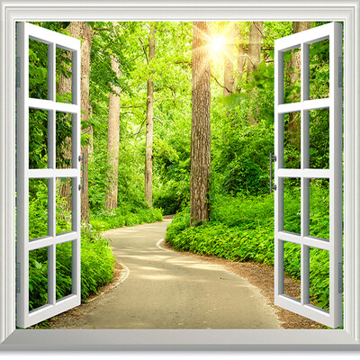 

Пользовательские обои для фото HD Green Fresh Path Sunshine Forest Nature Landscape 3D Wall Mural Living Room TV Sofa Backdrop Обои