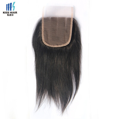 

kiss hair no shedding silky straight closure remy Indian temple hair Swiss 44 lace closure