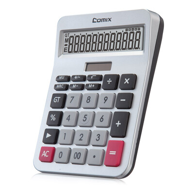 

Coix Metal Panel Desktop Calculator Silver Grey KA-8128