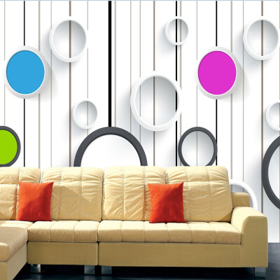 

Fashion Color Circle Stripe TV Background Photo Wallpaper 3D Stereo Living Room Kids Room Modern Simple Murals Papel De Parede