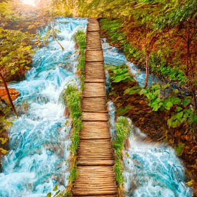 

Бесплатная доставка Mountain Stream Деревянный мост Ванная комната коридора Коридор 3dwaterproof самоклеящиеся гостиной пола 250cmx200cm