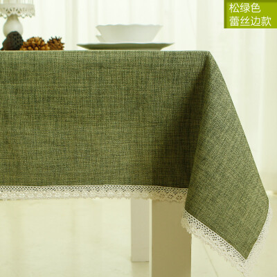 

Kam color Chinese decorative cloth tablecloth tablecloths cotton linen European style table cloth green pine lace 130 * 180cm