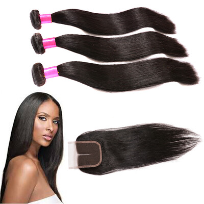 

BHF 8A Grade Brazilian Hair Extension Straight Human Hair Natural Color