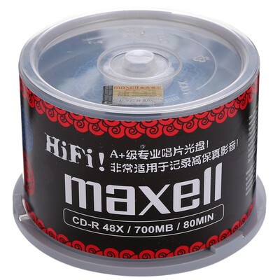 

Maxell (Maxell) CD-R 48 тайваньский скорость 700M бочка 50 сине-жильные черный виниловые диски SIM