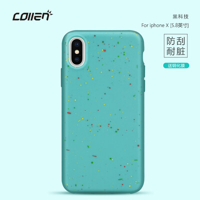 

Collen iPhone x / 10 Мобильная оболочка Apple x / 10 Обложка Anti-drop All-inclusive Scrub Spray Противообрастающая Мягкая оболочка Обязательный зеленый