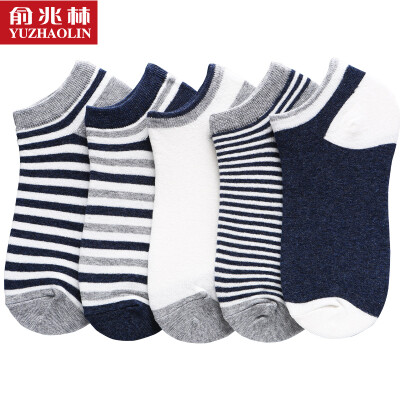 

Yu Zhaolin 5 pairs of socks mens sports cotton socks fashion striped casual sports socks in the tube socks sports casual socks 5 pairs of code