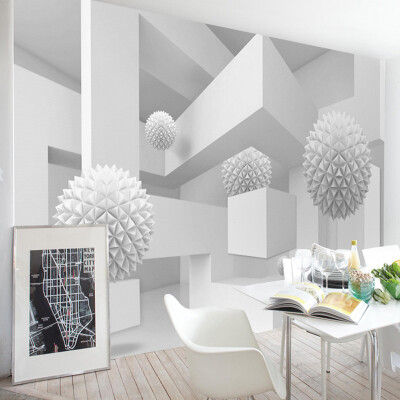 

Spatial Extension Personality Wall Mural Wallpaper 3D Stereo Geometry Sphere Modern Abstract Art Fresco Office Study Home Decor