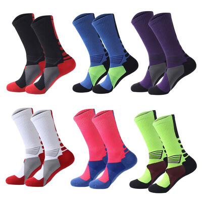 

Lohascasa Mens Colorful Dri Fit Mid Calf Hiking Running Cushion Athletic Elite Youth Basketball Crew Socks for Big Boys&Girls