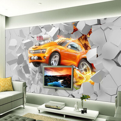 

Пользовательские 3D Mural Обои Пламя автомобилей Гостиная Фон Стены Украшение Картина Нетканые обои для детей Спальня