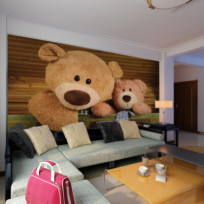 

3D photo wallpaper large mural non-woven wallpaper Bedroom Sofa living room TV background wallpaper lovely bear