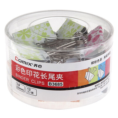 

COMIX 12 loaded 32mm color printing long tail clip ticket folder swallows clip iron clip 3 office stationery B3685