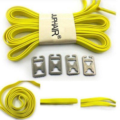 

JUP 1 пара Lazy Not Tie Shoelaces Металлическая мода Простая удобная кружевная пряжка Эластичный полиэстер Резиновые шнурки Плоские туфли Спорт