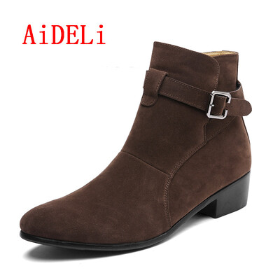 

AiDELi Men fashion ankle boots british styel boots fashion boots Nubuck Leather boots