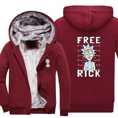 

2018 New USA SIZE Men Winter Autumn Hoodies FREE RICK PEACE AMONG WORLDS Green tongue pattern Fleece Coat Baseball Uniform Sport