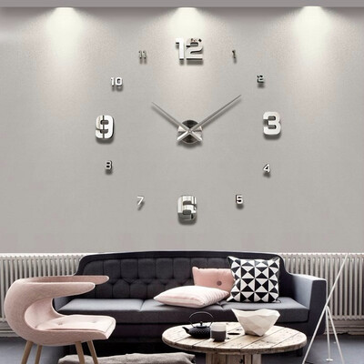 

Современные безрамные DIY настенные часы Большие 3D Wall Watch Non Ticking для гостиной Спальня Кухня