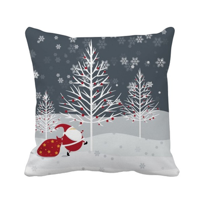 

Christmas Santa Claus Snowflake Tree Square Throw Pillow Insert Cushion Cover Home Sofa Decor Gift