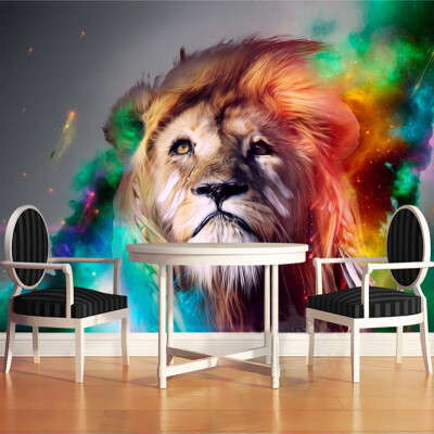 

3D Lifelike Animal European-style Lion Custom Photo Wallpaper Murals Living Room Sofa Backdrop Embossed Paper Modern Home Decor