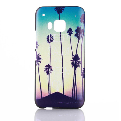 

Durable Cartoon Pattern Plastic Protective Phone Cover Case Skin for HTC One M9 - Coconut Trees