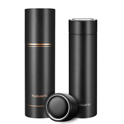 

Fuguang glory series stainless steel vacuum flask cylinder gift box men&women fashion business car with filter cup cylinder gift box black