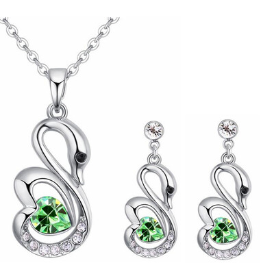 

Fashion Jewelry Sets Crystal from Austrian Heart Pendant Necklace Earrings Set For Women Accessories Bijoux 27091
