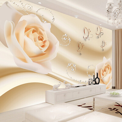 

Современные простые желтые цветы Pearl Photo Wallpaper Murals Гостиная Фон Обои из бумаги Home Decor Papel De Parede 3D Paisagem