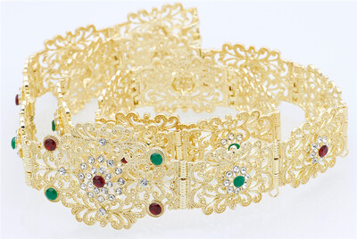 

SUNSPICE MS Romantic Wedding Colorful Resin Waist Chain Belt For Women Hollow Flower Metal Waistband Sash Ethnic Body Jewelry