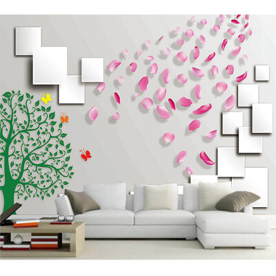 

Fantasy 3D Stereo Petal Tree Square Photo Wallpaper Living Room TV Background Wall Mural Modern Simple Interior Decor Wallpapers