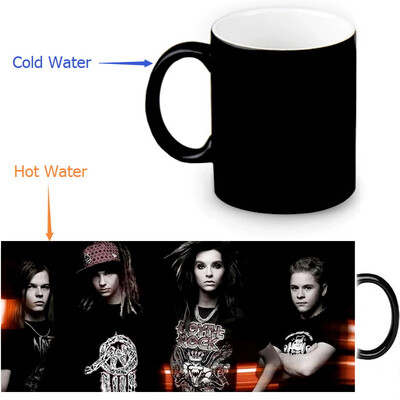 

Tokio Hotel 350ml / 12oz Heat Reveal Mug Color Change Чашка кофе Чувствительные морфинговые кружки Волшебная чашка для чайных чашек