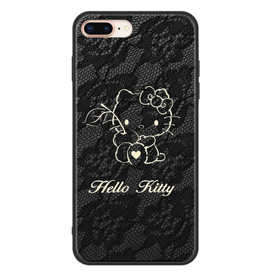 

Hello Kitty Apple 8 / 7Plus Mobile Shell iPhone8 / 7Plus All-inclusive Творческий кружевной мягкий корпус Smart Black