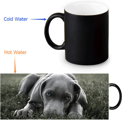 

Weimaraner 350ml/12oz Heat Reveal Mug Color Change Coffee Cup Sensitive Morphing Mugs Magic Mug Milk Tea Cups
