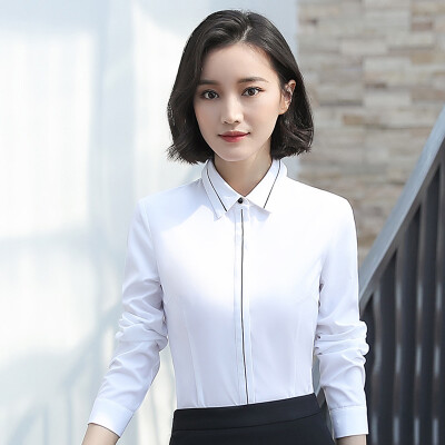 

Long Yue womens spring&autumn professional wear suit jacket shirt West skirt trousers OL work interview uniform striped long-sleeved suit professional suit LWXF181508 white shirt