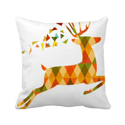 

Christmas Colorful Elk Lattice Festival Square Throw Pillow Insert Cushion Cover Home Sofa Decor Gift