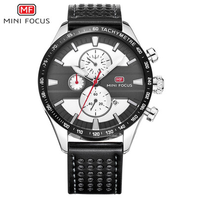 

MINIFOCUS Top Brand Genuine Leather Sport Men Quartz Watch MF0002G