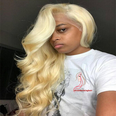 

Blonde Color Lace Front Human Hair Wigs With Baby Hair 613 Brazilian blonde Hair wig Pre Plucked Natural Hairline