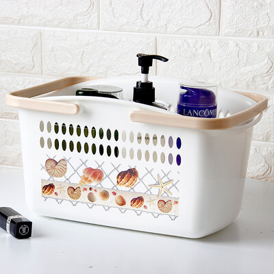 

Additives bath basket portable multi-purpose bathroom storage wash basket plastic basket bath storage basket storage basket starfish pattern HD-8105