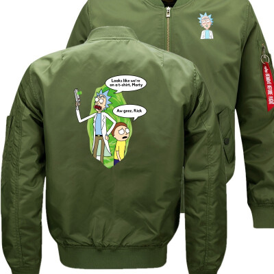 

Rick&Morty Aw geez Bomber Flight Flying Jacket Winter thicken Warm Zipper Men Jackets Anime Mens Casual Coat