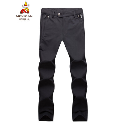 

Пугало (мексиканский) Тонкий брюки случайных брюки мужчины прямые мужские деловые повседневные брюки X1033 дикий черный 3XL