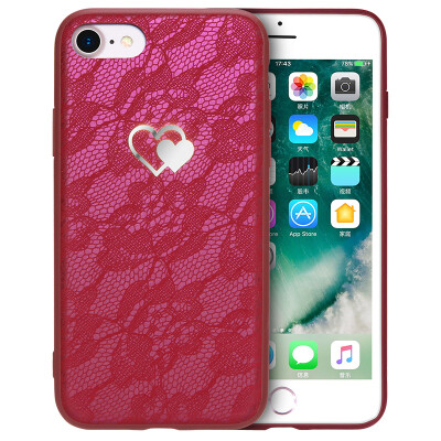 

Youjia Apple 8/7 Mobile Shell iPhone8 / 7 Обложка All Inclusive Anti-Drop Creative Кружева Мягкая раковина Вино Red