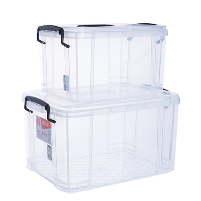 

Citylong plastic storage box small transparent anti-pressure thick food grade material storage box toy storage box one big one small two-piece set 1673