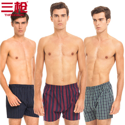 

Three guns mens cotton trousers cotton-dyed loose large size mens trousers shorts pants 3 pieces blue green grid blue yellow grid red green grid L