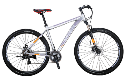 

EUROBIKE Mountain Bike 21 Скорость 9 дюймов Колеса Двойной дисковый тормоз Алюминиевый каркас MTB Велосипед