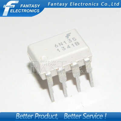 

10PCS 6N135 DIP8 DIP photoelectric coupler new&original free shipping