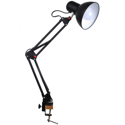 

Dao Yuanliang Eyes American LED Table Lamp 5W Warm Light Work Student Learning Long Arm Folding Metal Office Bedroom Bedside Reading Iron Clamp Light MT603 Black
