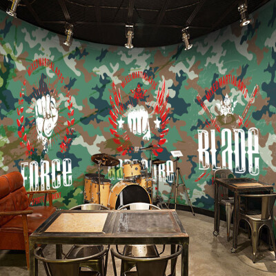 

Custom 3d mural Camouflage mural wallpaper bar lounge Cafe Restaurant arcade amusement theme hand-painted graffiti wallpaper