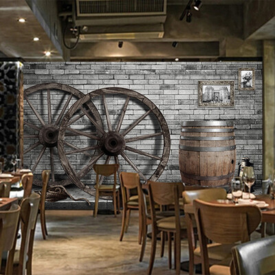 

Европейский стиль Ретро Дерево колесо 3D Mural Обои Cafe Bar Ресторан Индивидуальный декор Wall Paper Papel De Parede 3D Paisagem