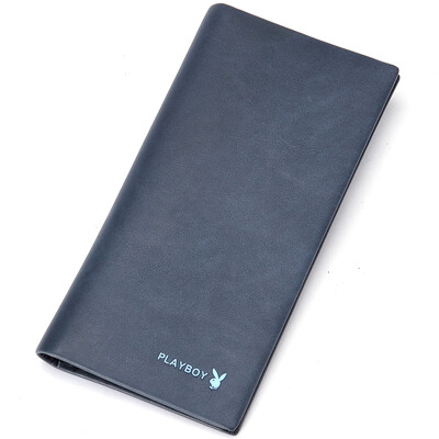 

Playboy playboy wallet mens cow leather short paragraph clip retro casual fashion cross section multi-function trend wallet PAA5615-6L blue