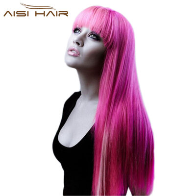 

AISI HAIR Синтетические парики 30-дюймовый длинный фиолетовый с париком для женщин Прямые волосы могут быть косплей